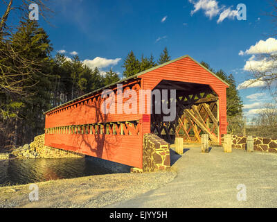 The Sachs Covered Bridge, aka Saucks Covered Bridge near Gettysburg National Military Park believed to be haunted by those who died in the Civil War Stock Photo