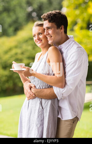 lovely young couple relaxing outdoors Stock Photo