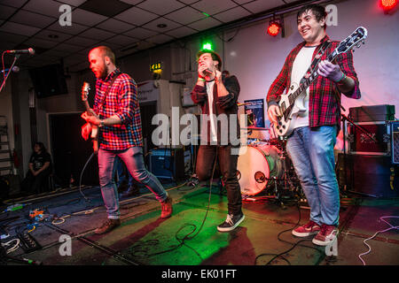 Welsh rock band BREICHIAU HIR  performing at Aberystwyth University students union, Wales UK Stock Photo