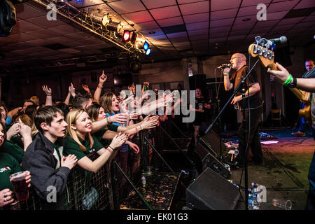 Veteran Welsh rock folk band CELT performing at at Aberystwyth University students union, Wales UK Stock Photo