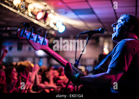 Veteran Welsh rock folk band CELT performing at at Aberystwyth University students union, Wales UK Stock Photo