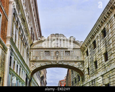 The Bridge of Sighs Taken from a Gondola  on the Rio di Palazzo Canal Venice Italy