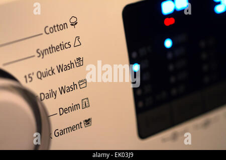 Modern Washing Machine Controlling Interface Close Up Stock Photo