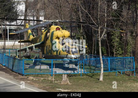 Russian Mil Mi-24 Hind helicopter, Military Museum, Saadabad Palace, Tehran, Iran Stock Photo
