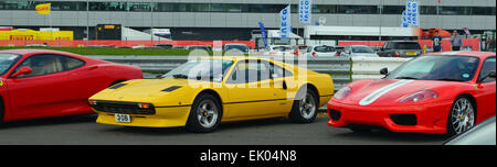Ferraris Red 360 Challenge Stradale & Yellow 308 GTB Quattrovalvole Stock Photo