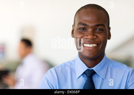 happy young African American businessman in office Stock Photo