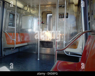 An empty New York City Transit Authority subway car Stock Photo - Alamy