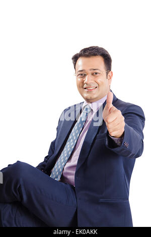 1 indian Businessman Thumbs Up Stock Photo