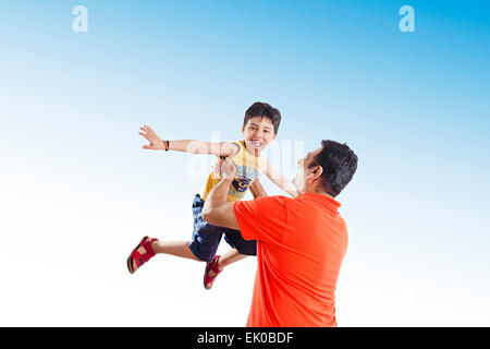 indian Father and son fun Stock Photo