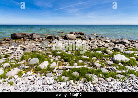 Stones on shore of the Baltic Sea on the island Ruegen (Germany). Stock Photo