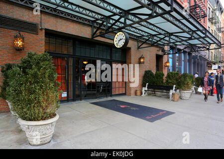 The Bowery Hotel, 335 Bowery, New York, NY. exterior storefront of a hotel on Manhattan's Bowery Stock Photo