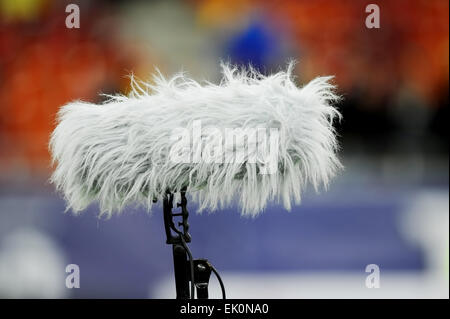 Big and furry professional sport microphone Stock Photo