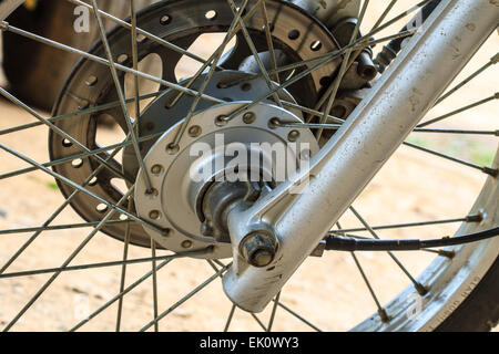 Part of the braking system with a motorcycle Stock Photo