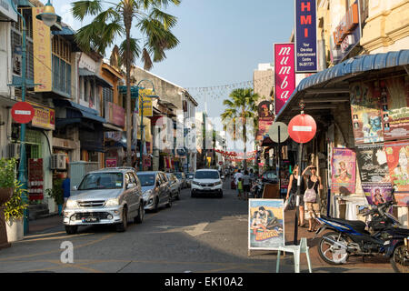 Street in Little India in Penang Malaysia Stock Photo