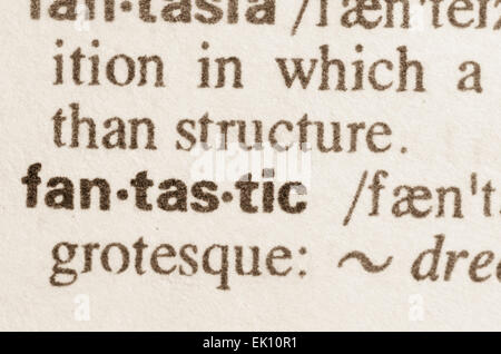 Definition of word fantastic in dictionary Stock Photo