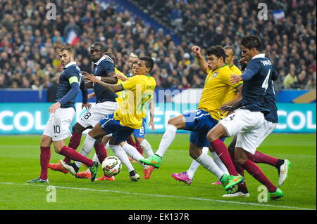 Karim Benzema / Moussa Sissoko / Luiz Gustavo / Thiago Silva / Raphael Varane - 26.03.2015 - France / Bresil - Match Amical.Photo : Andre Ferreira / Icon Sport Stock Photo