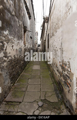 ancient narrow lane in Fengjing, Shanghai, China Stock Photo