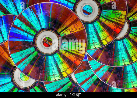 lost data security error on cracked broken master backup CD DVD disc irretrievable information failure information technology IT Stock Photo