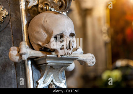 Kutna Hora Sedlec Ossuary, Bone Church Czech Republic Scary place Stock Photo