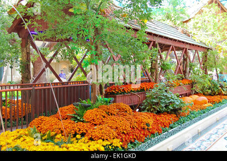 LAS VEGAS, NEVADA, USA - OCTOBER 21, 2013 : Bellagio Hotel in Las Vegas, Bellagio Hotel and Casino opened in 1998. This luxury hotel  owned by MGM Resorts International Stock Photo