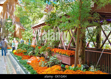 LAS VEGAS, NEVADA, USA - OCTOBER 21, 2013 : Bellagio Hotel in Las Vegas, Bellagio Hotel and Casino opened in 1998. This luxury hotel  owned by MGM Resorts International Stock Photo