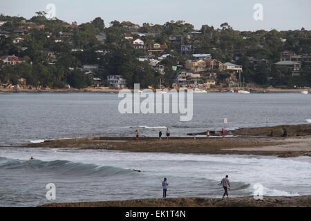 View looking towards Bundeena in the distance from Cronulla. Stock Photo