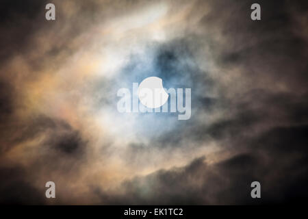 A partial Solar Eclipse on 20th March 2015 from England, Europe Stock Photo
