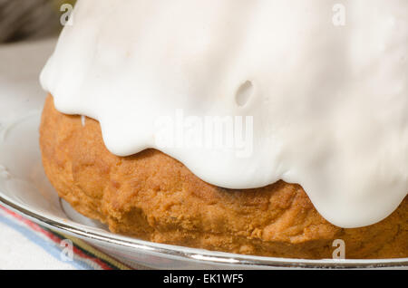 traditional Easter ring cake on table Stock Photo