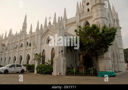 Side view of Santhome cathedral Basilica church at Chennai,Tamil Nadu,India Stock Photo