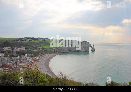 View on sea and cliffs in Etretat, Normandy, France Stock Photo