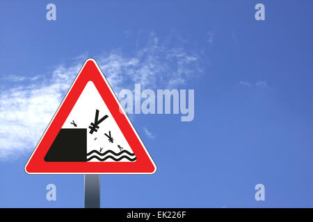 Illustration of road sign with Japanese yen currency decline concept Stock Photo