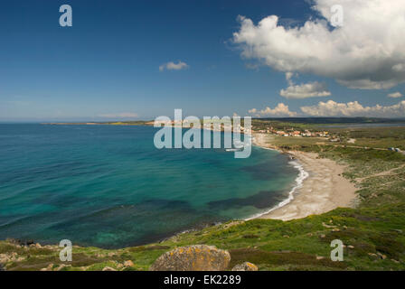 View of San Giovanni beach, San Giovanni di Sinis, Oristano, Sardinia, Italy, Europe Stock Photo