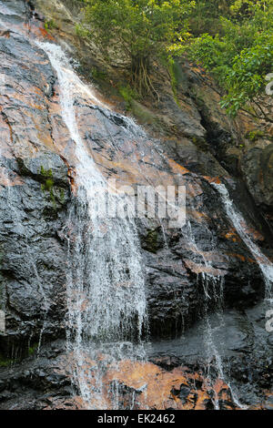 Beautiful waterfall in Thailand on Koh Samui photographed close-up Stock Photo