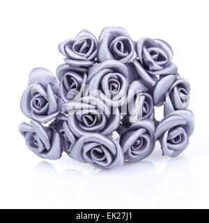 bouquet of gray roses on a white background Stock Photo