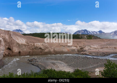 Glacier river in Valley of Ten Thousand Smokes, Katmai National Park, Alaska, USA Stock Photo