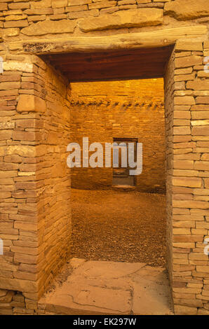 doorways at Pueblo Bonito, Anasazi Indian, Chaco Culture National Historic Park, New Mexico Stock Photo