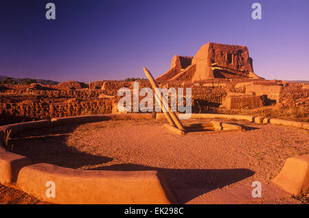 Mission de Nuestra Senora de Los Angeles de Porcuincula Church and Convento, Pecos National Monument, New Mexico Stock Photo