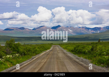 Alaska Range and Denali Highway, Alaska, USA Stock Photo