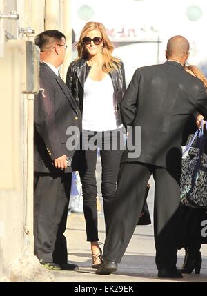 Celebrities arrive at the ABC studios for late-night talk show Jimmy Kimmel Featuring: Anna Gunn Where: Los Angeles, California, United States When: 01 Oct 2014 Stock Photo