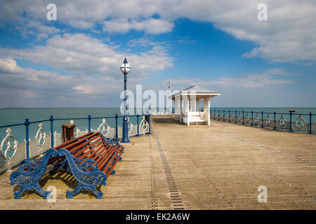 A Victorian seaside pier at Swanage a small town on Dorset's Jurassic Coat Stock Photo