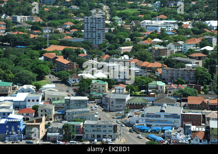 Aerial view of houses apartments and business premises in Windermere suburb of Durban South Africa Stock Photo