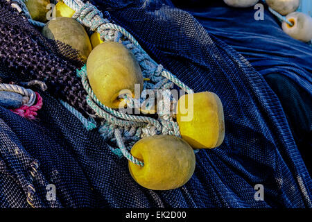 fishing net floats and rope Stock Photo