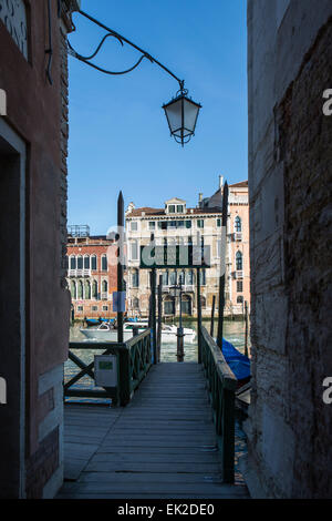 Grand Canal, Gondola Sign, Venice, Italy Stock Photo