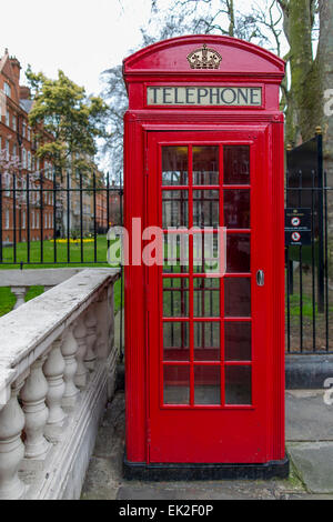 Phone Booth, Mount Street Gardens, London Stock Photo