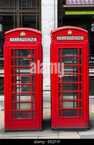 Two Telephone Booths, London Stock Photo