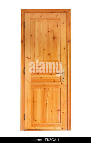 Internal wooden door isolated on white background Stock Photo