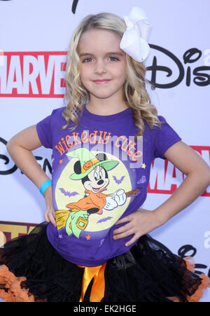 Disney's VIP Halloween event at Disney Consumer Products Campus Featuring: McKenna Grace Where: Los Angeles, California, United States When: 01 Oct 2014 Stock Photo