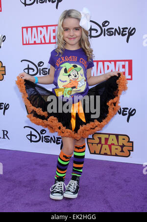 Disney's VIP Halloween event at Disney Consumer Products Campus Featuring: McKenna Grace Where: Los Angeles, California, United States When: 01 Oct 2014 Stock Photo