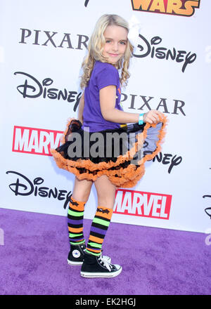 Disney's VIP Halloween event at Disney Consumer Products Campus Featuring: McKenna Grace Where: Los Angeles, California, United States When: 01 Oct 2014 Stock Photo