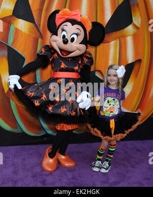 Disney's VIP Halloween event at Disney Consumer Products Campus Featuring: McKenna Grace,Minnie Mouse Where: Los Angeles, California, United States When: 01 Oct 2014 Stock Photo